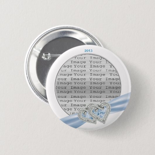 Schaltfläche "Benutzerdefinierte Herz-Ice-blaue Sc Button (Vorne & Hinten)