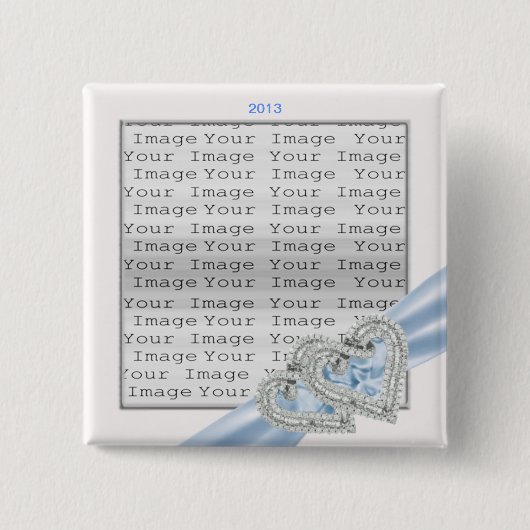 Schaltfläche "Benutzerdefinierte Herz-Ice-blaue Sc Button (Vorderseite)