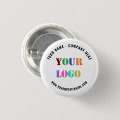 Schaltfläche "Benutzerdefinierter Logo- und Text-W Button (Vorne & Hinten)