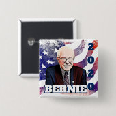 Schaltfläche "Bernie Sanders Support" für 2020 Button (Vorne & Hinten)