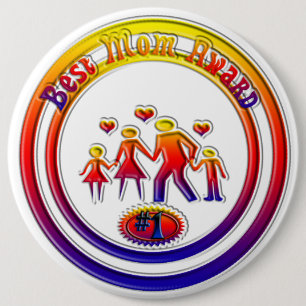 Schaltfläche "Beste Mama-Prämie für Regenbogenfami Button