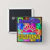 Schaltfläche Beverly Hills Sun & Palms Button (Vorne & Hinten)