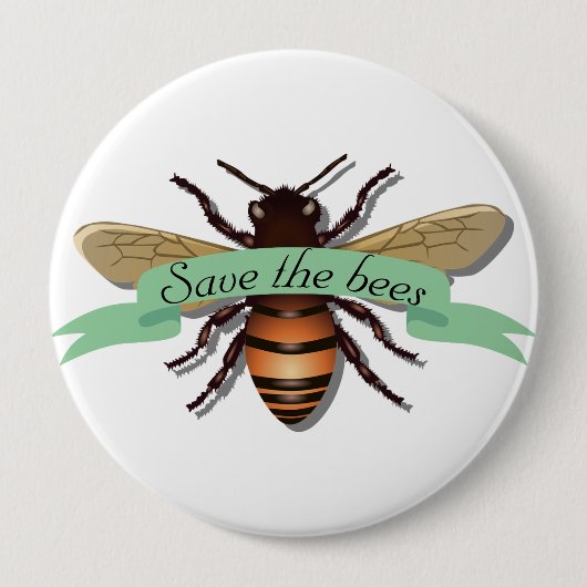Schaltfläche "Bienenschutz" gerettet Button (Vorderseite)