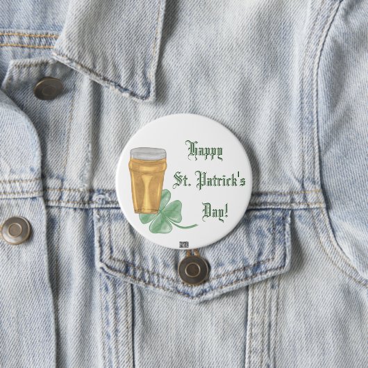 Schaltfläche Bier & Kleeblatt (St. Patricks Day) Button (Beispiel)
