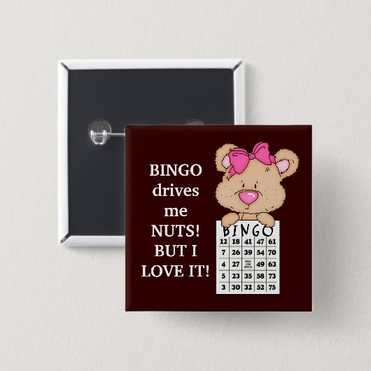 Schaltfläche Bingo Drives Me Button (Vorne & Hinten)