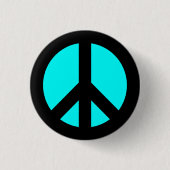 Schaltfläche "Black and Aqua Peace" Button (Vorderseite)