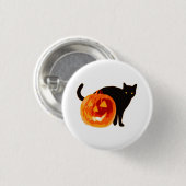 Schaltfläche "Black Cat & Jack O' Lantern Hallowee Button (Vorne & Hinten)