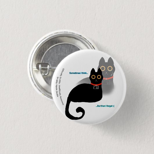 Schaltfläche "Black Cat Meme" Button (Vorne & Hinten)