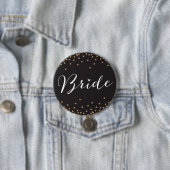 Schaltfläche "Black & Gold Confetti Dot Bride" Button (Beispiel)