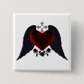 Schaltfläche "Black Winged Goth Heart" Button (Vorderseite)