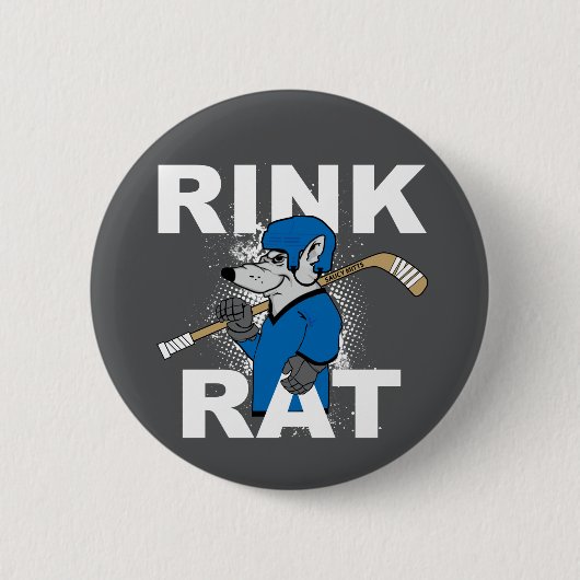 Schaltfläche "Blau und Grau" Rink Rat Hockey Playe Button (Vorderseite)