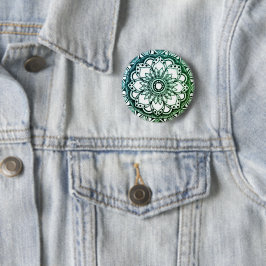 Schaltfläche Blau und Grün von Mandala Button