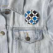 Schaltfläche Blau und Orange Geometrisches Muster Button (Beispiel)