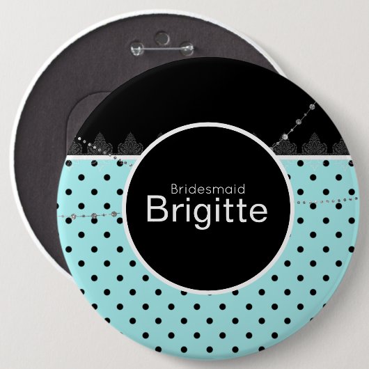 Schaltfläche "Blau" und "Schwarzer Polka" Button (Vorne & Hinten)