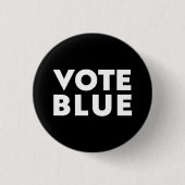 Schaltfläche Blau, weiß, schwarz Button wählen (Vorderseite)