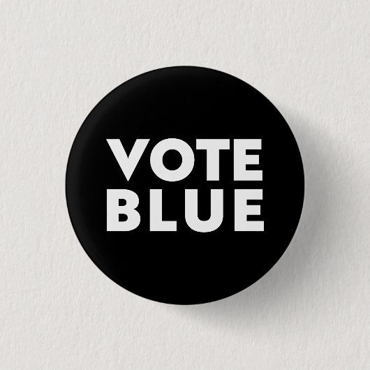 Schaltfläche Blau, weiß, schwarz Button wählen (Vorderseite)