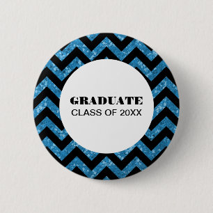 Schaltfläche "Blau Zickzack Glitzer" Button