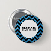 Schaltfläche "Blau Zickzack Glitzer" Button (Vorne & Hinten)