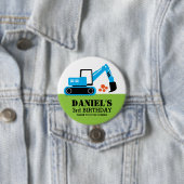 Schaltfläche "Blaue Baggerkids-Party" Button (Beispiel)