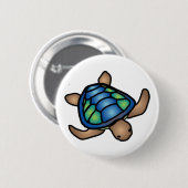 Schaltfläche Blaue grüne Schildkröte Button (Vorne & Hinten)