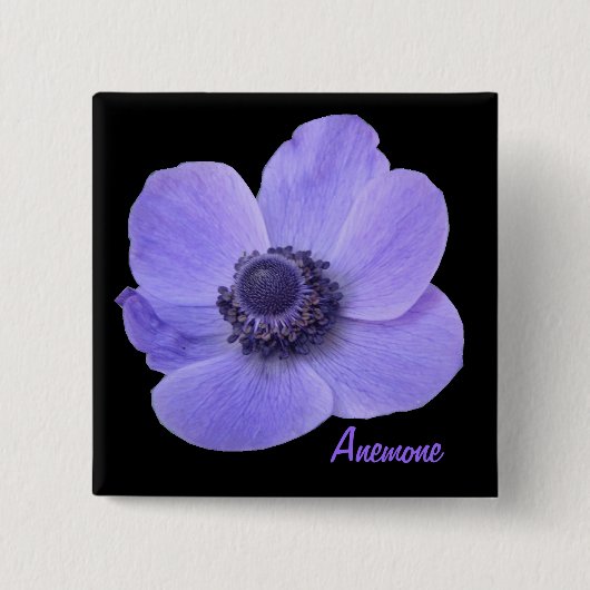 Schaltfläche "Blauer Anemon" für die benutzerdefin Button (Vorderseite)