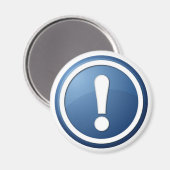Schaltfläche "Blauer Ausrufezeichen" Magnet (Vorderseite/Rückseite)