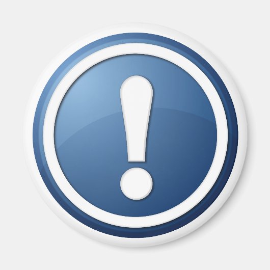 Schaltfläche "Blauer Ausrufezeichen" Magnet (Vorne)