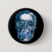 Schaltfläche Blauer Chrome Button (Vorderseite)