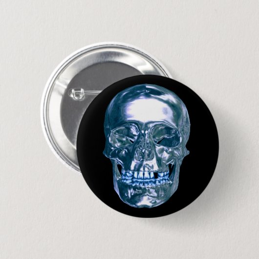 Schaltfläche Blauer Chrome Button (Vorne & Hinten)