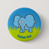Schaltfläche Blauer ElefantenCartoon Button (Vorderseite)