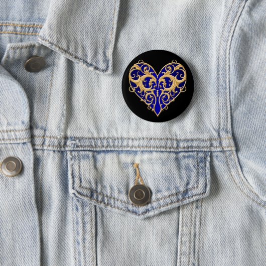 Schaltfläche "Blauer Filigree Herz" Button (Beispiel)