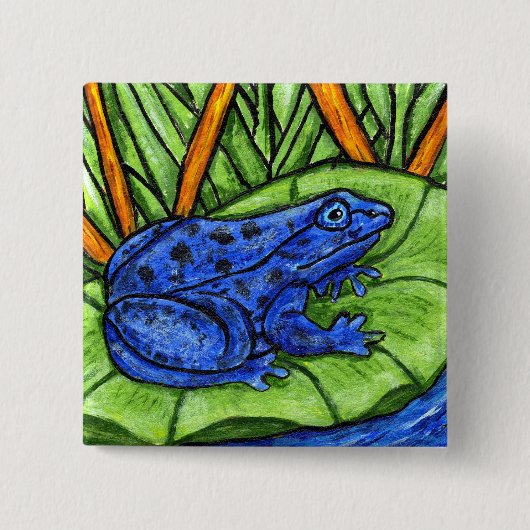 Schaltfläche "Blauer Giftfrosch" Button (Vorderseite)