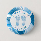 Schaltfläche "Blauer Marmor Baby Shower" Button (Vorderseite)