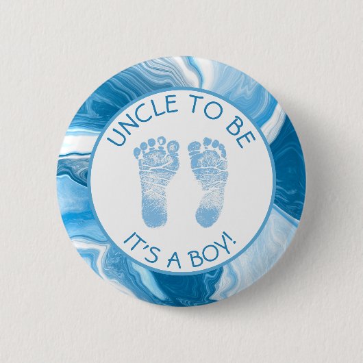 Schaltfläche "Blauer Marmor Baby Shower" Button (Vorderseite)