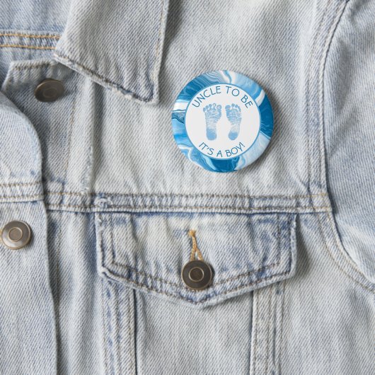 Schaltfläche "Blauer Marmor Baby Shower" Button (Beispiel)