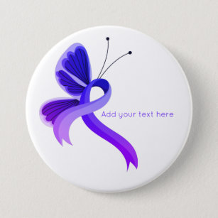 Schaltfläche "Blauer und Lila Butterfly" Button