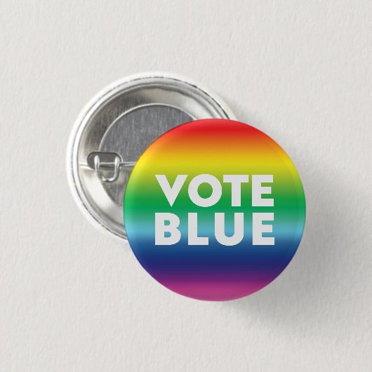 Schaltfläche Blauer, weißer Stolz für lgbtq Regenb Button (Vorne & Hinten)