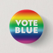 Schaltfläche Blauer, weißer Stolz für lgbtq Regenb Button (Vorderseite)