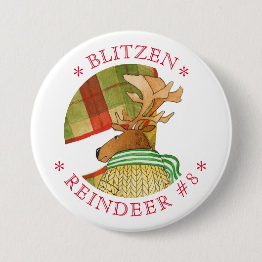 Schaltfläche "BLITZEN REINDEER Round-Button" Button (Vorderseite)