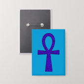 Schaltfläche Blue Ankh Rectangle Button (Vorderseite/Rückseite)