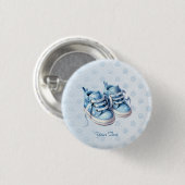 Schaltfläche Blue Baby Shoes Button (Vorne & Hinten)