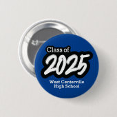 Schaltfläche "Blue Bold Brush-Klasse 2025" Button (Vorne & Hinten)