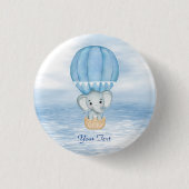 Schaltfläche "Blue Elephant Hot Air Balloon" Button (Vorderseite)