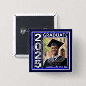 Schaltfläche "Blue Foto Football Abschluss" Button (Vorne & Hinten)