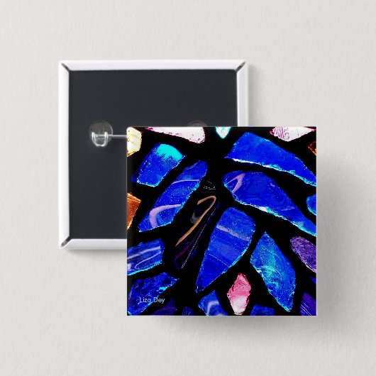 Schaltfläche "Blue Glass Square" Button (Vorne & Hinten)