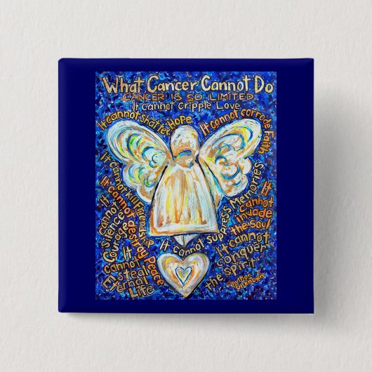 Schaltfläche "Blue & Gold Cancer Angel" Button (Vorderseite)
