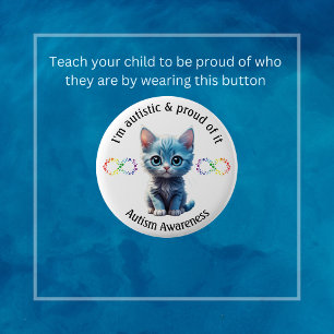 Schaltfläche "Blue Kitten Autismus Awareness" Button