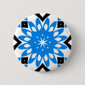 Schaltfläche Blue Mandala Art Blume Button (Vorderseite)