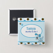 Schaltfläche "Blue Puppy Dog Baby Shootname" Button (Vorne & Hinten)