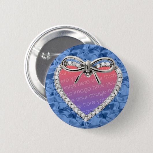 Schaltfläche "Blue Round Diamond Heft Frame" Button (Vorne & Hinten)